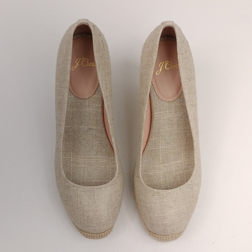J. Crew Seville Espadrille Wedges In Metallic Canvas - Picture 3 of 11
